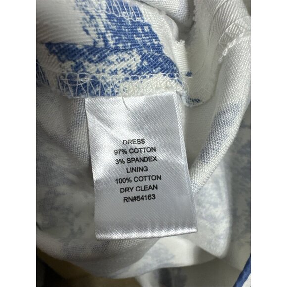 Jessica Simpson Retro Blue White Floral Tie Back Dress Size 4‎ - Picture 6 of 7